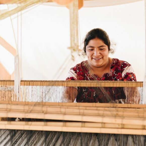 Pixan Light Blue Guatemalan Hand Woven Infinity Scarf - Picture 15 of 16